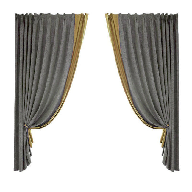 Antracitgrå mørklægningsgardin med flot struktur