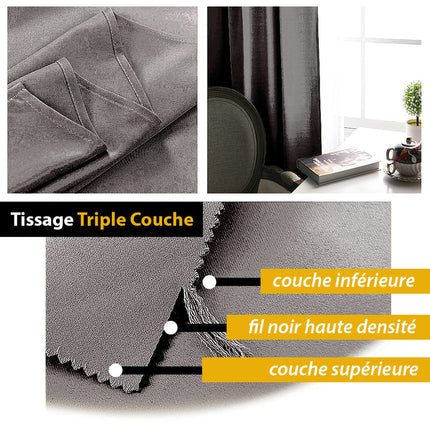 Lyst mørklægningsgardin med brede stropper