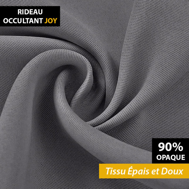 Mørkegråt mørklægningsgardin med rynkebånd