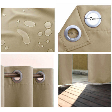 Vejrbestandigt gardin til pergola i beige