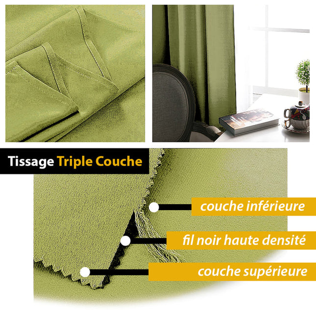 Lysegrønt mørklægningsgardin til stuen