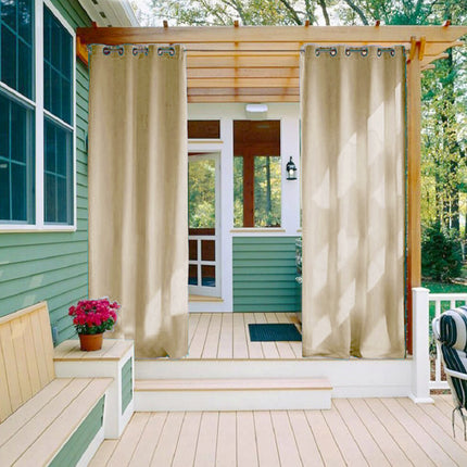 Vandafvisende beige gardin til udendørs brug