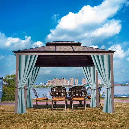 Vejrbestandigt udendørs gardin med ringe