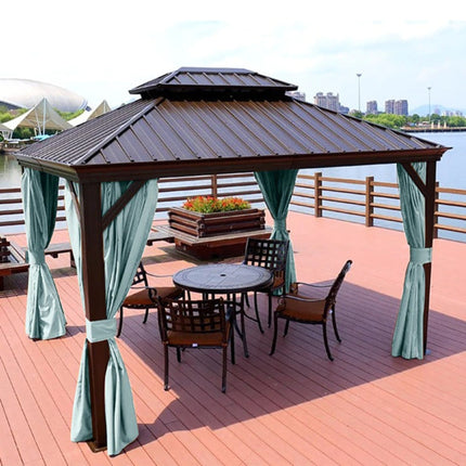 Vejrbestandigt udendørs gardin med ringe