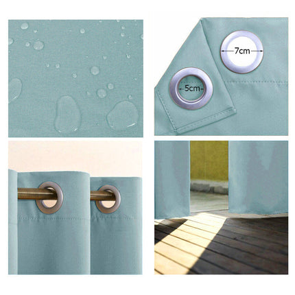 Vejrbestandigt udendørs gardin med ringe