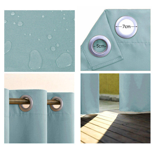 Vejrbestandigt udendørs gardin med ringe