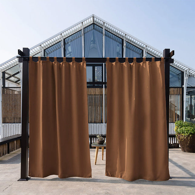 Vandafvisende udendørs gardin med stropper