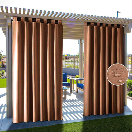 Vandafvisende udendørs gardin med stropper