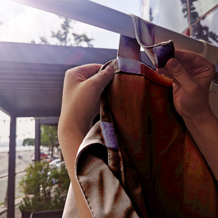 Vandafvisende udendørs gardin med stropper