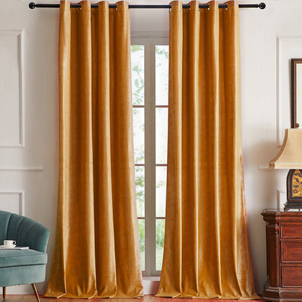 Orange mørklægningsgardin med struktur