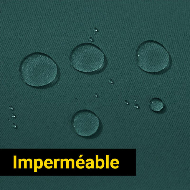 Vandtæt grønt udendørsgardin med ringe