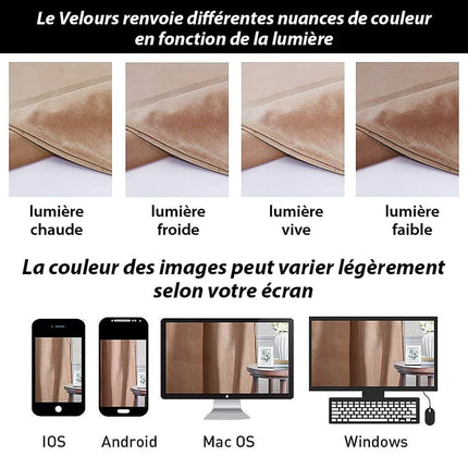 Termogardin i laksefarvet velour