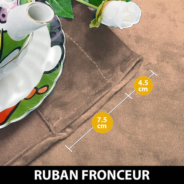 Termogardin i laksefarvet velour