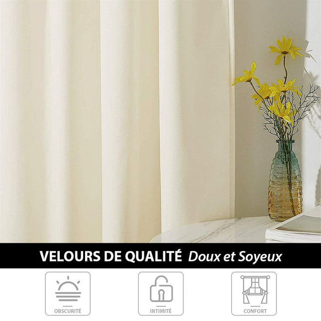 Isolerende luksusgardin i elfenben