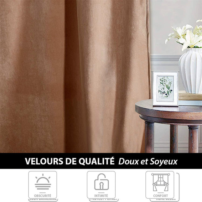 Termogardin i laksefarvet velour