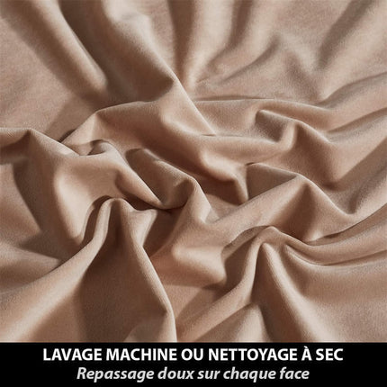 Termogardin i laksefarvet velour