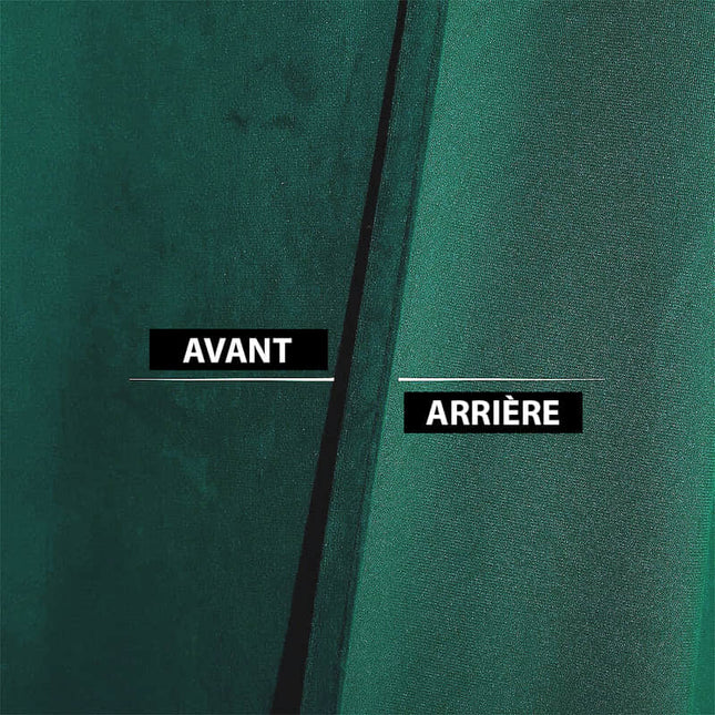 Isolerende velourgardin i elegant blågrøn farve