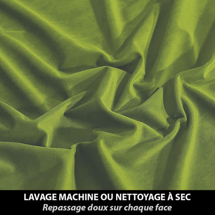 Limegrønt termogardin i luksus velour