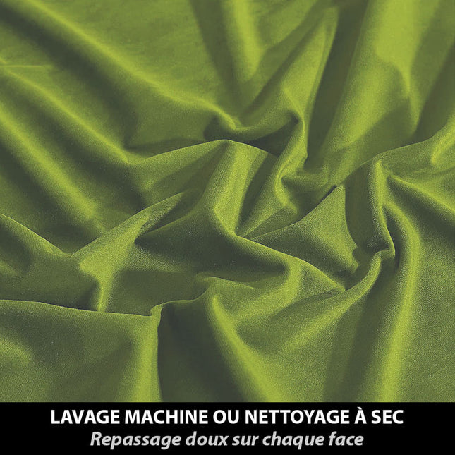 Limegrønt termogardin i luksus velour