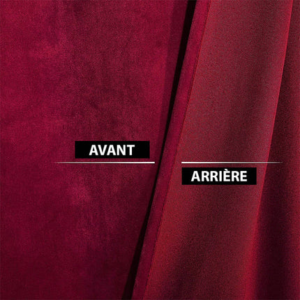 Bordeaux termogardin i luksus velour