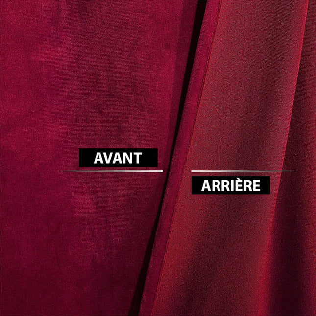 Bordeaux termogardin i luksus velour