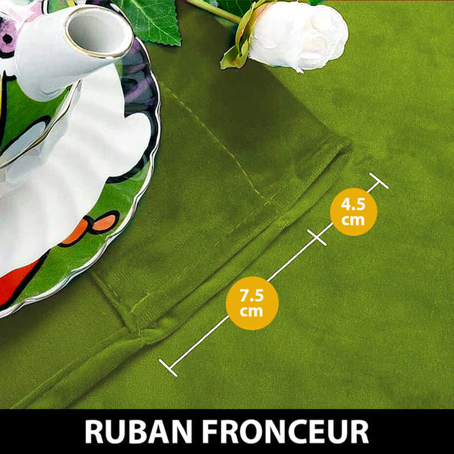 Limegrønt termogardin i luksus velour