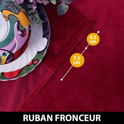 Bordeaux termogardin i luksus velour