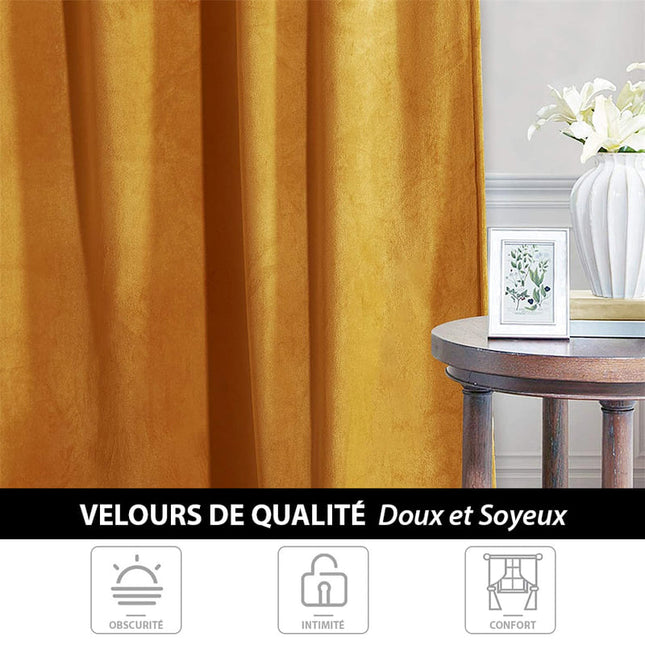 Luksus termogardin i gylden velour