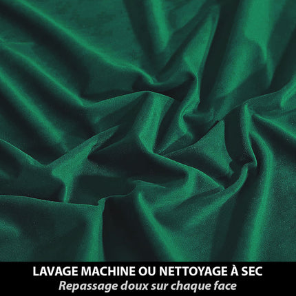 Isolerende velourgardin i elegant blågrøn farve