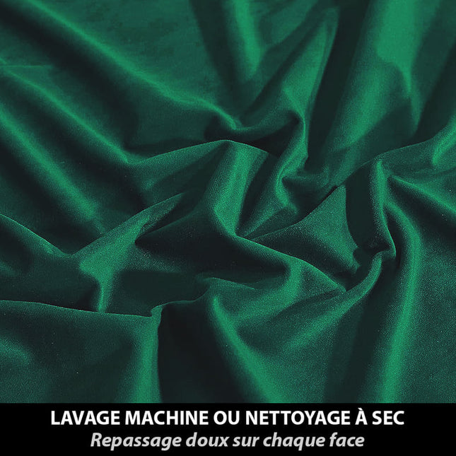 Isolerende velourgardin i elegant blågrøn farve