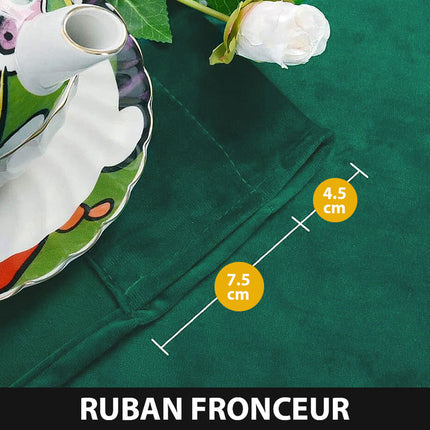 Isolerende velourgardin i elegant blågrøn farve