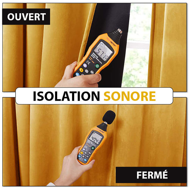 Mørklægningsgardin i sennepsgul fløjl med øjer