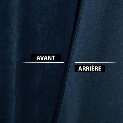 Midnatsblåt mørklægningsgardin i velour