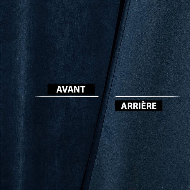 Midnatsblåt mørklægningsgardin i velour