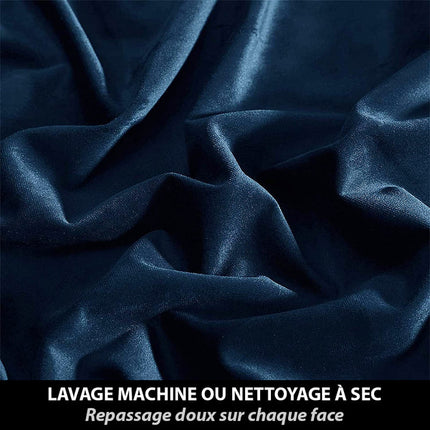 Midnatsblåt mørklægningsgardin i velour