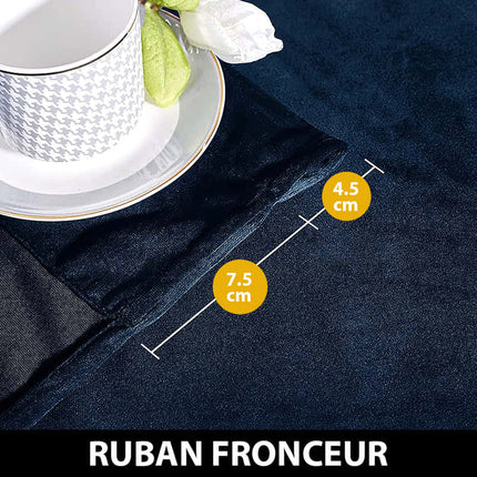 Midnatsblåt mørklægningsgardin i velour