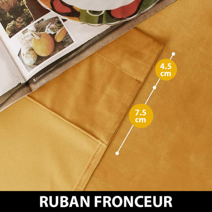 Luksus termogardin i gylden velour