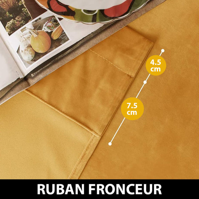 Luksus termogardin i gylden velour