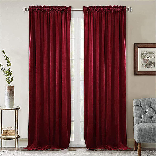 Bordeaux termogardin i luksus velour