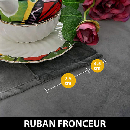 Mørkegråt termisk mørklægningsgardin i velour