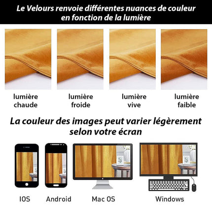 Luksus termogardin i gylden velour