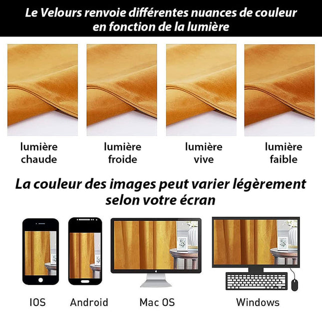 Luksus termogardin i gylden velour