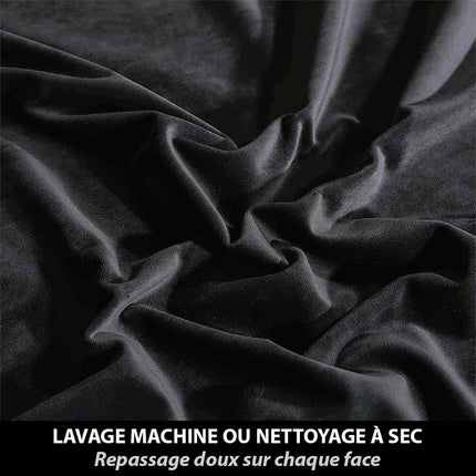 Sort termisk mørklægningsgardin i velour