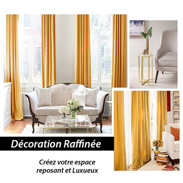 Luksus termogardin i gylden velour