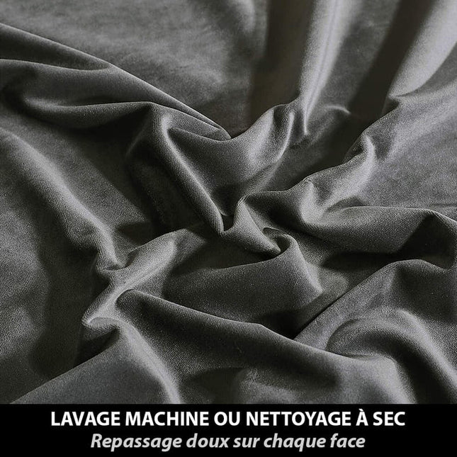 Mørkegråt termisk mørklægningsgardin i velour