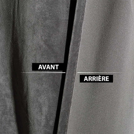 Mørkegråt termisk mørklægningsgardin i velour