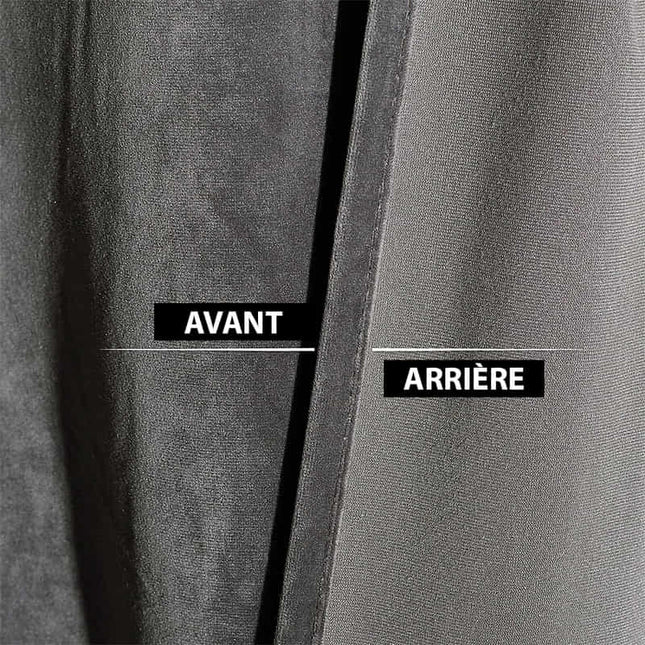 Mørkegråt termisk mørklægningsgardin i velour