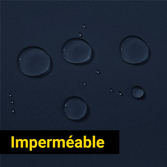 Mørkeblåt havegardin til pergola og terrasse