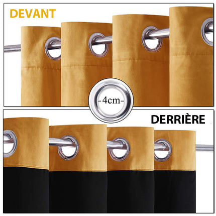 Sennepsgult mørklægningsgardin i blødt velour