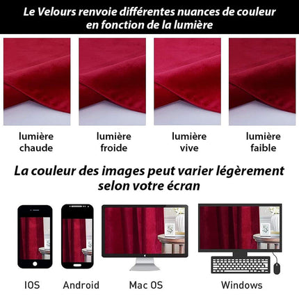 Bordeaux termogardin i luksus velour